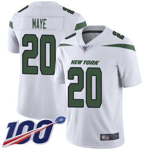 New York Jets Limited White Youth Marcus Maye Road Jersey NFL Football #20 100th Season Vapor Untouchable->youth nfl jersey->Youth Jersey